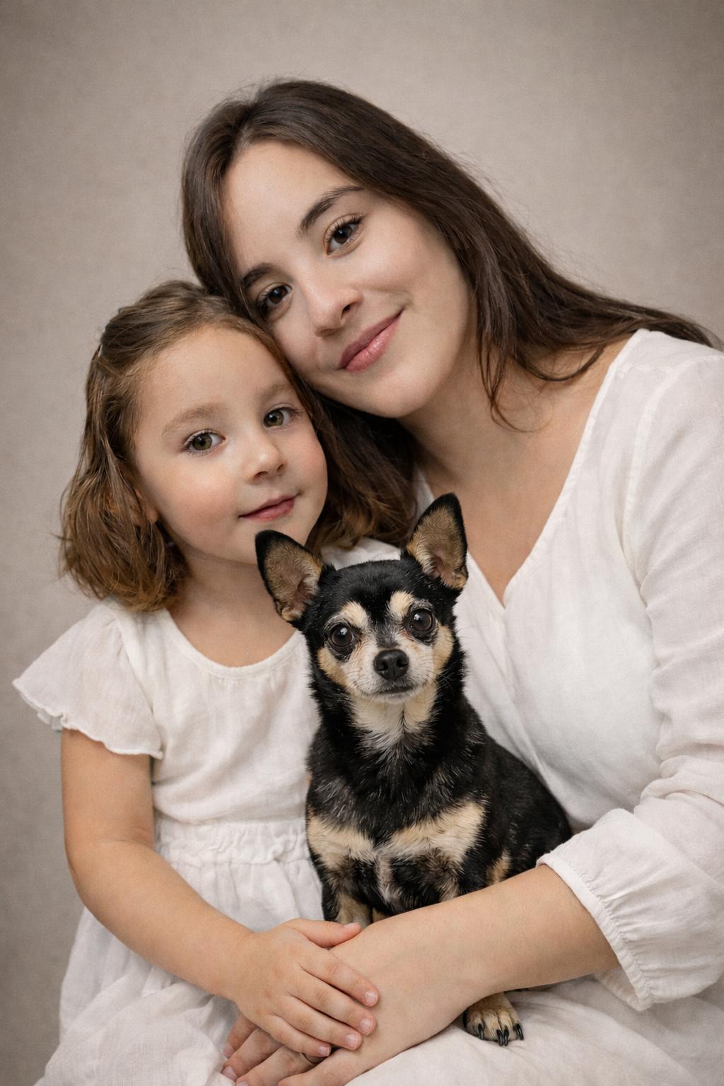 Mamá con Adara y los niños